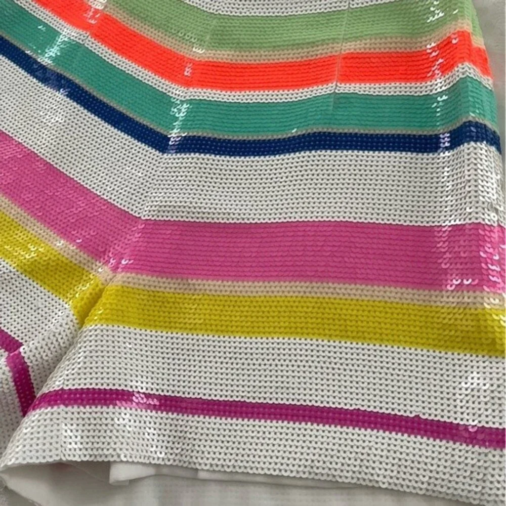 Kate Spade Cape Stripe Sequin Shorts, Multicolor, Size 0 NWOT
